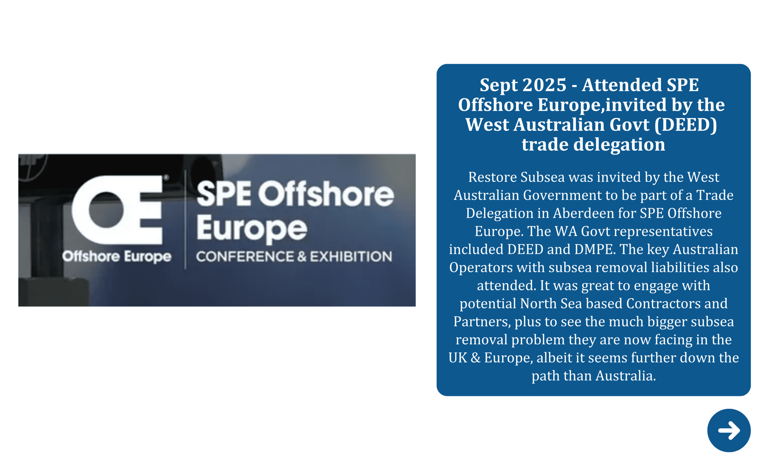 Restore Subsea milestone and achievement subsea engineering offshore decommissioning industry progress