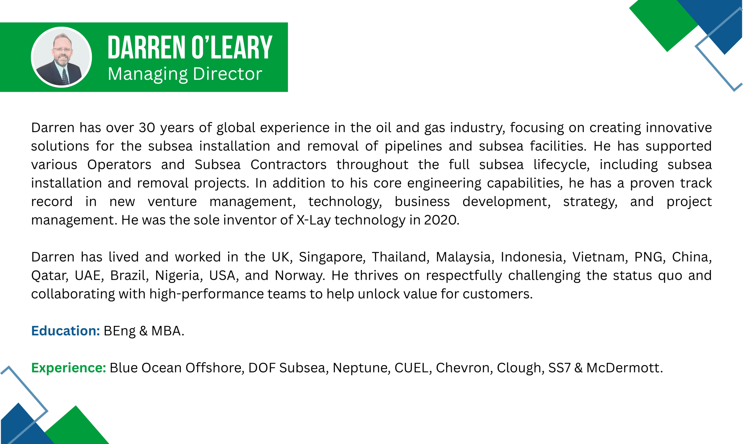 Global Subsea Installation & Decommissioning Expert | Offshore Engineering Innovation Leader